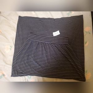 LOFT Factory Black and Grey Striped Jersey Knit Maxi Skirt